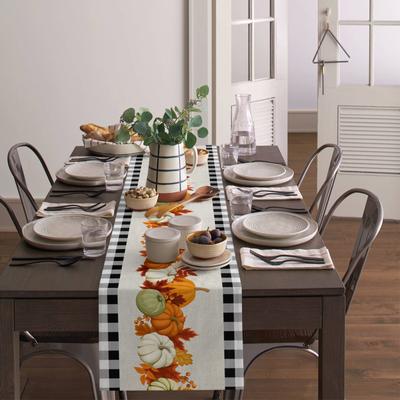 Willkommen Herbst Thanksgiving Kürbis Tischläufer Home Kitchen Cafe Dekor Festliche Hochzeit Party Tischzubehör Tischfahnen