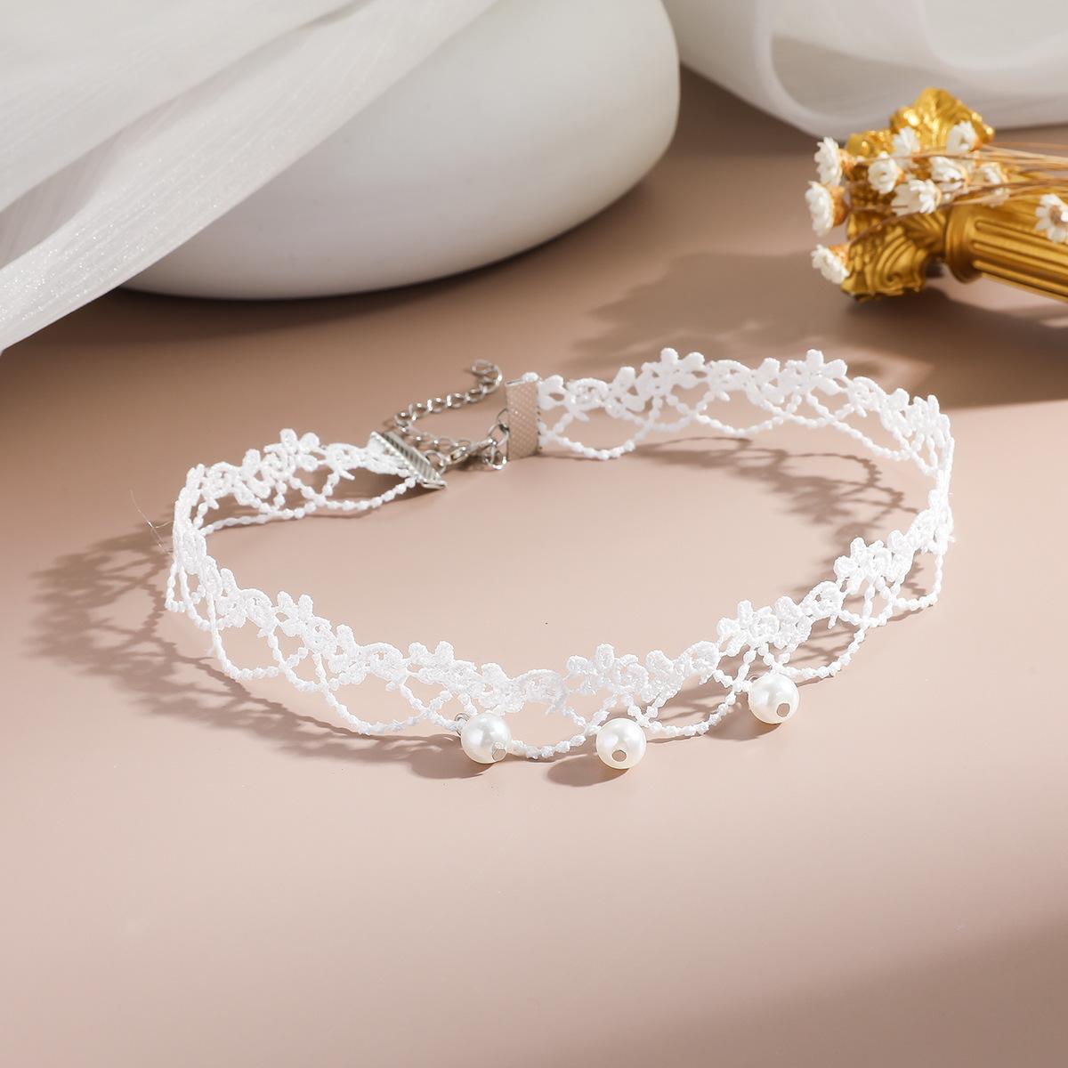 

Сладкий стиль Жемчужные аксессуары Кружевное ожерелье Корейский стиль Мода На все случаи жизни Свадебное ожерелье