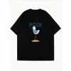 White T-Shirt With Seagull And Moan Text Print For Casual Wear