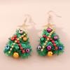 Fashion Christmas Tree Drop Earrings for Women Girls Elk Santa Claus Dangle Earrings X'mas New Year Jewelry Gifts