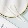 Set of 6 Premium White Porcelain Coffee Spoons for Espresso, Tea, Sauces, and Desserts