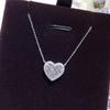 Trendy Heart Pendant Necklace For Women Dazzling Cubic Zirconia  Chain Versatile Fashion Jewelry Accessory