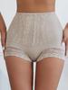 Flarixa Culotte taille haute en dentelle pour femme, sous-vêtement moulant, contrôle du ventre