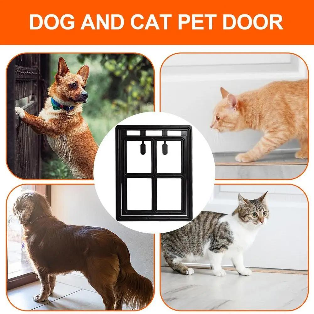 Lockable Pet Screen Door Mosquito Proof Sliding Door Screen Pet Tunnel Cat Door Hole  Balcony