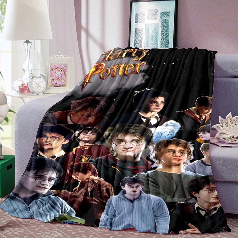 Harry Potter Print Blanket Warm  Comfortable Flannel Blanket for Bedrooms, Sofas, Beds, Chairs, Picnics, Travel -LXR31