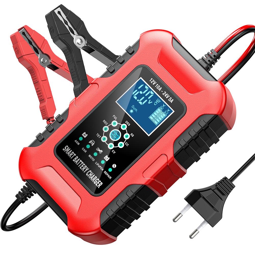 12V/10A  24V/5A Car Battery Chargers Full Automatic AGM Wet Smart Battery Chargers Maintainer Portable Battery Chargers