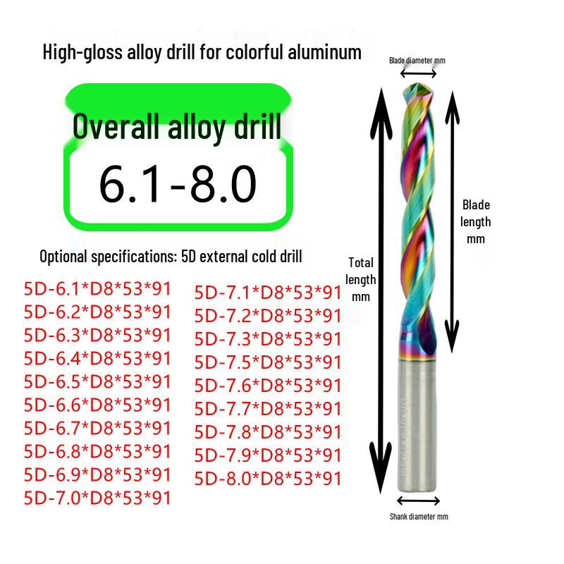 Jundingying 5D Colorful Coated Integral Alloy Drill Bit