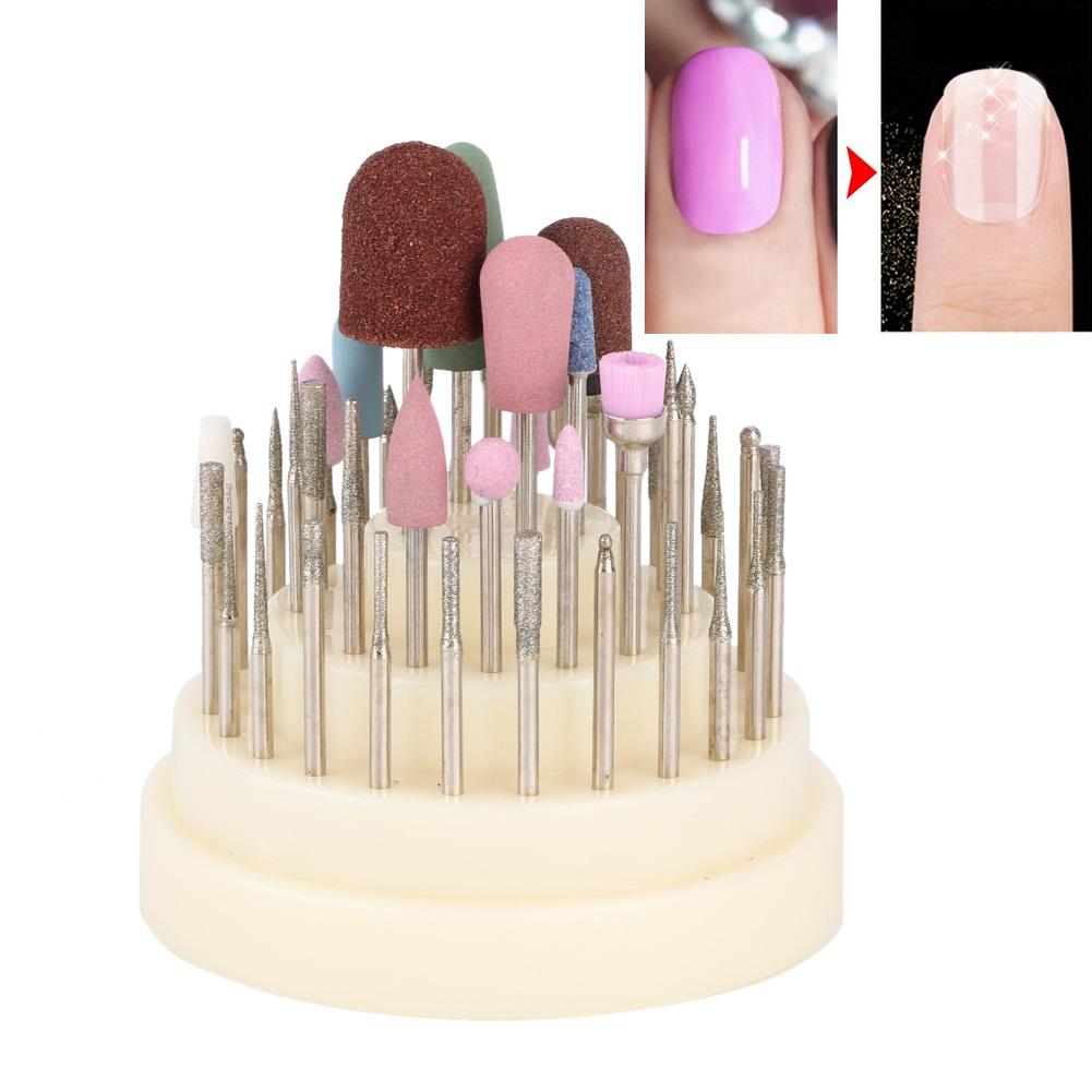 45pcs Nail Drill Bits File Grinding Head Set Electric Manicure Pedicure Nail Art Tools