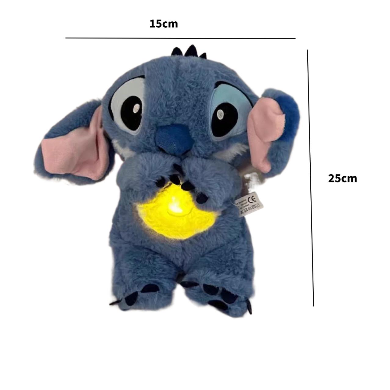 

Latest Stitch Plush Doll Baby Breathing Sleeping Companion Music And Light Doll Tactile Stuffed Plaything Christmas Birthday Present