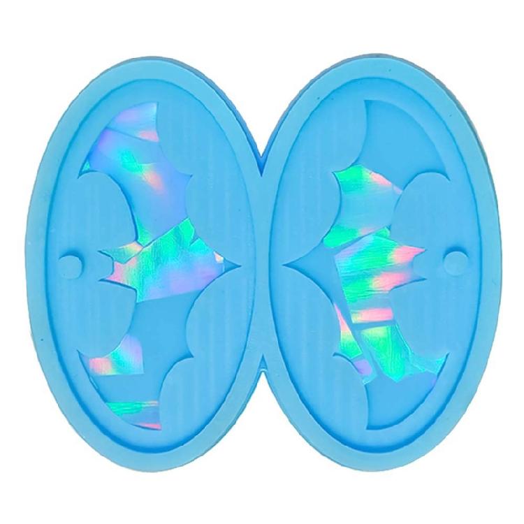 

Holographic Silicone Mold for DIY Ear Rings & Ear Drops Bat Shaped Pendant Earrings Ear Ornament Mould Jewelry Supplies синій
