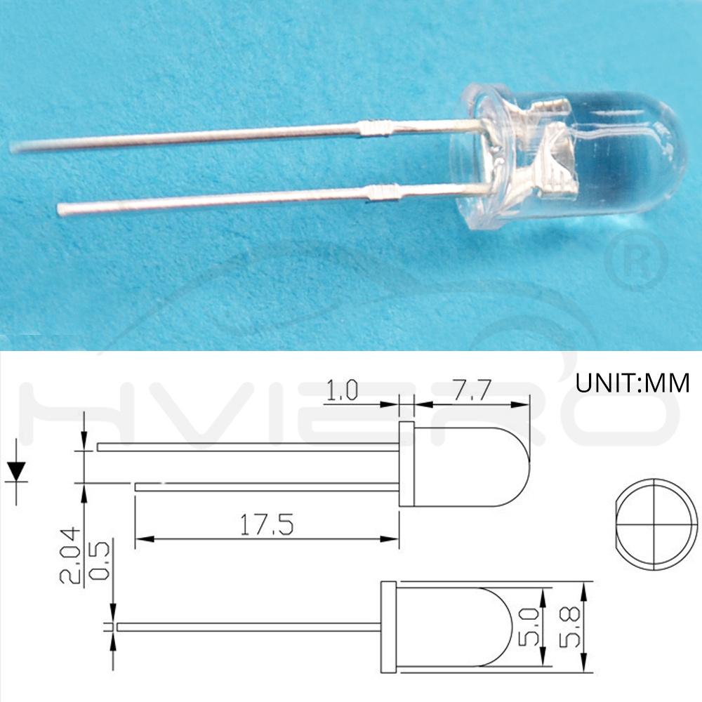 100Pcs White Blue Red Yellow Green 5mm 3mm Round LED Assortment Kit Ultra Super Bright Light Emitting 6000-6500k Diode Bulb Lamp