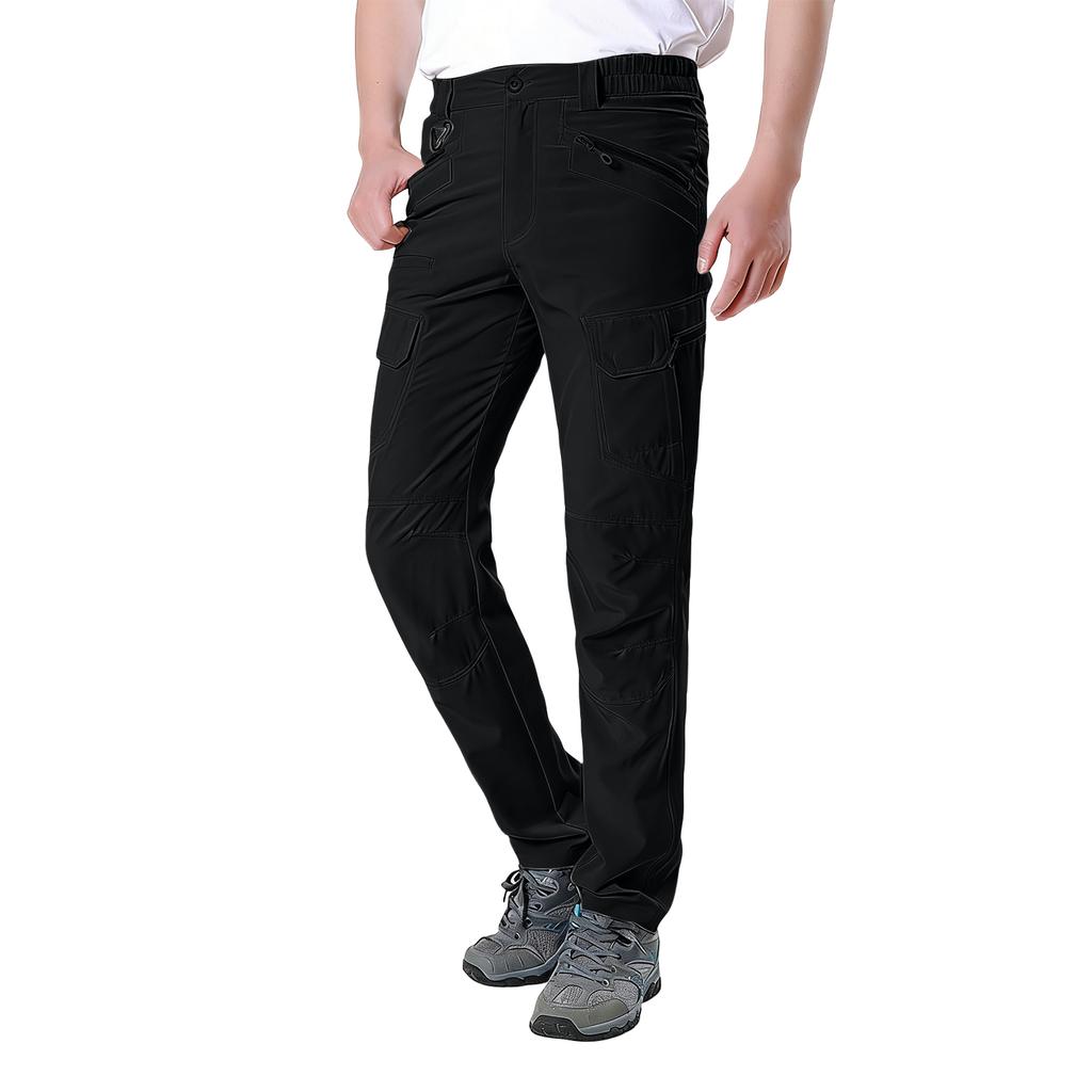 Men's Outdoor Lightweight Cargo Pants with Multi Pockets Quick Dry Fabric Straight Leg Design for Hiking Travel Work