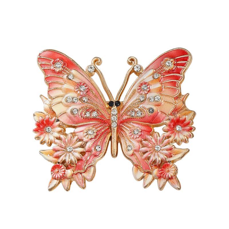 1Pcs Unisex 8-Color Flowers Insects Party Office Brooch Pin Beautiful Butterfly Brooches For Women Gifts Diy Decoration
