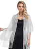 Shiny Metallic Scarf Long Bridal Wedding Wrap Elegant Party Evening Dress Scarf