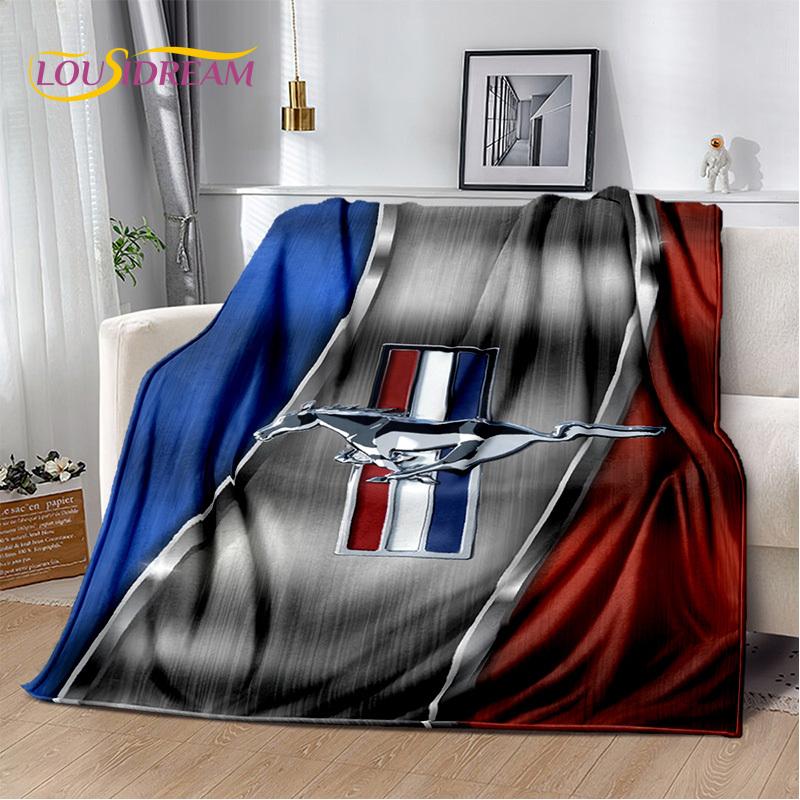 Klassiker 3D F-Ford GTR Mustang Auto Weiche Decken, Halten Warm Kuscheldecke Bequeme Decke für Picknick Betten Sofa Zuhause Schlafzimmer