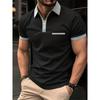 Men's Casual Chest Pocket Short Sleeved T-shirt Polo Shirt
