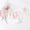 Checkered Lace Up Panties Lace Low Waist Triangle Women's Panties