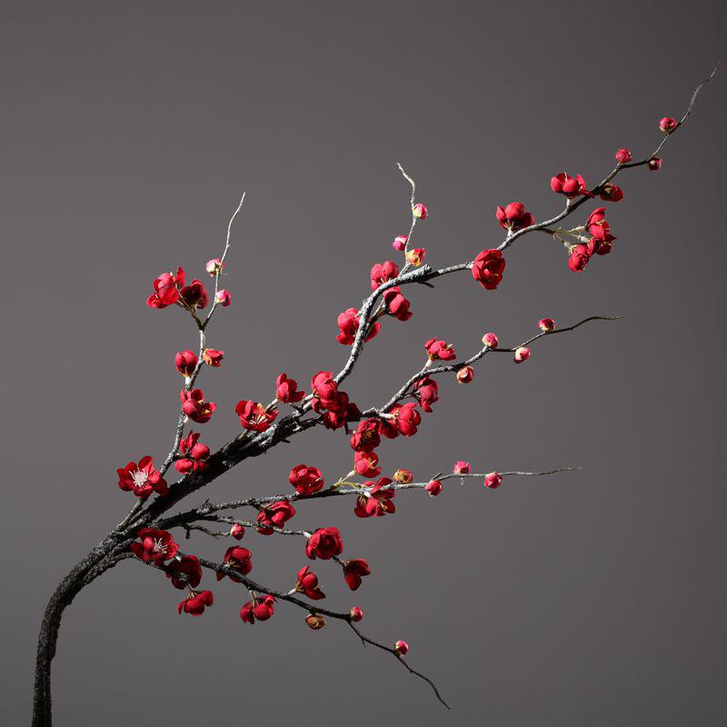 Single Artificial Plum Blossom Branch: Elegant Silk Flower for Indoor Vase Decoration