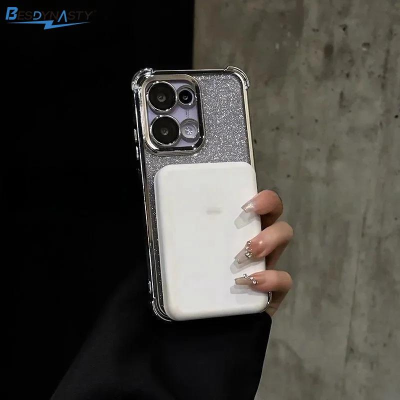Luxury Glitter Magnetic Mirror Case For  Redmi 14C 13C 12C 9C Note 13 Pro 5G 12 4G 11 10 PRO 11S 10S 9S 9 9A 10C cover Holder