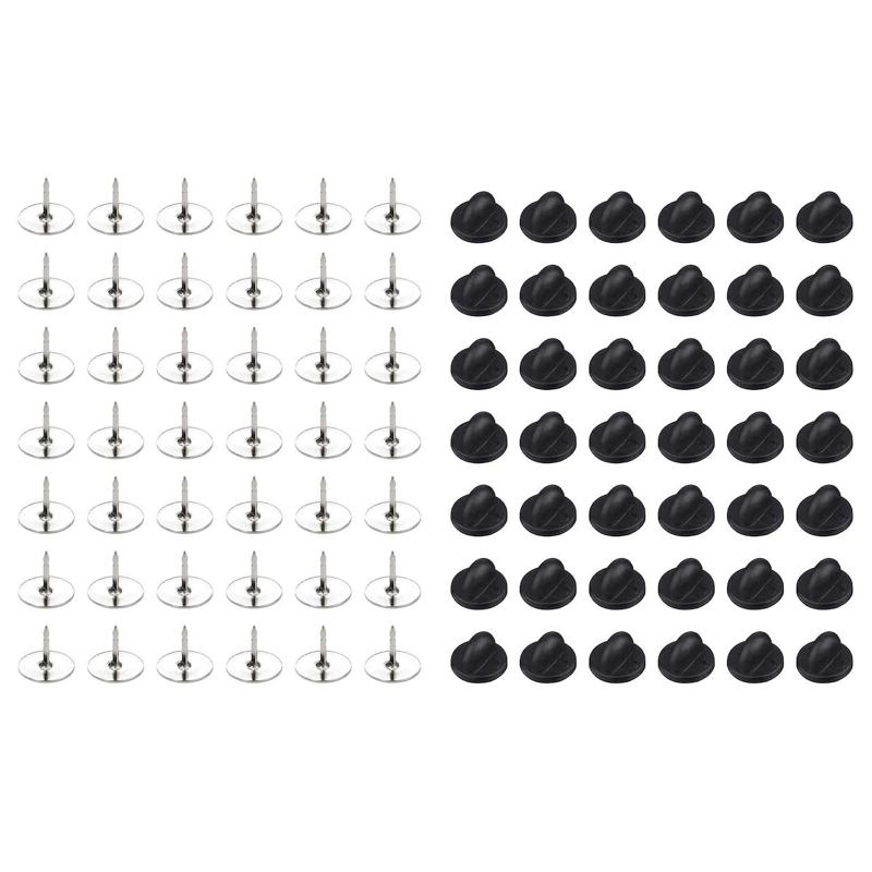

Set of 50 PVC Rubber Pin Backs Pin Backings Tie Tacks Blank Pins with Rubber Pin Backings Pin Backs for Women Girl Teen 1