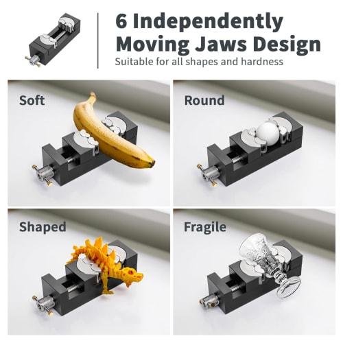 WhiteRhino Mini Vise Clamp, Smart Fractal Vise, Drill Press Vise, Bench Vise, Heavy-Duty Self-Adjusting Aerospace-Grade Aluminum Alloy & Precision CNC