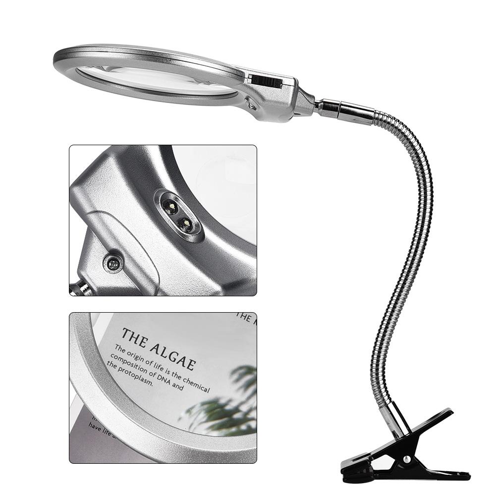 Tischklemme Klemme Flexible Lupe Einstellbare LED Lupe Schmuck Uhren Reparaturwerkzeug