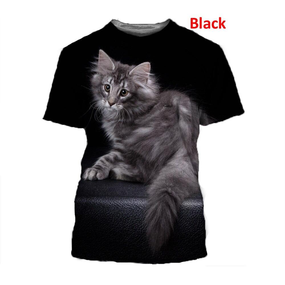 

Модный дизайн, новая крутая футболка для мужчин/женщин, летние топы с 3d принтом кота и короткими рукавами, футболки для мужчин, топы, пуловер, футболка 5XL синий