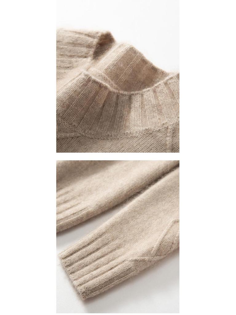 Men's Cashmere Diamond Pattern Round Neck Loose Knit Sweater, Long Sleeve Pullover for Autumn & Winter.