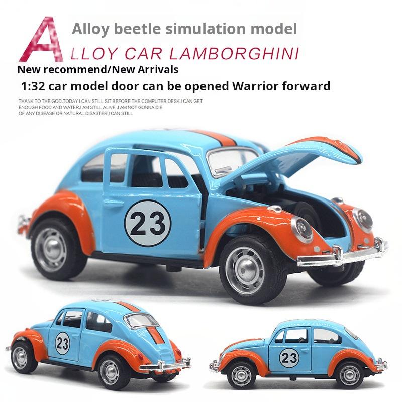 1/32 Scale Alloy Car Model Beetle Painted Racing Car Classical Car Model Rebound Door Opening Car Model For Children's Gifts