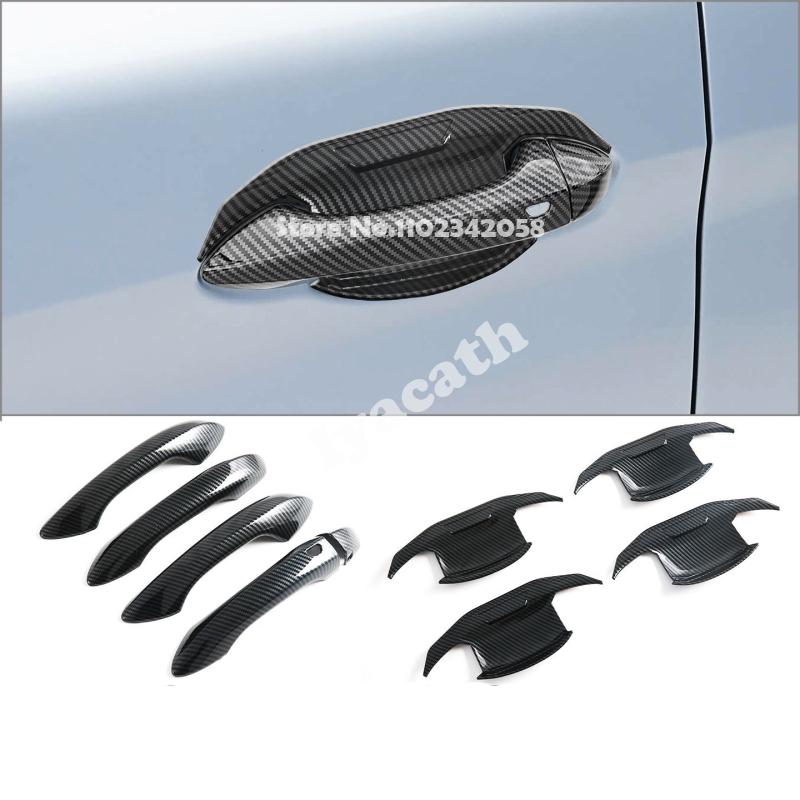 For MG 4 MG4 EV 2025 2026 ABS carbonfiber black Exterior door handle bowl cover  charge panle rearview mirror cover Accessories