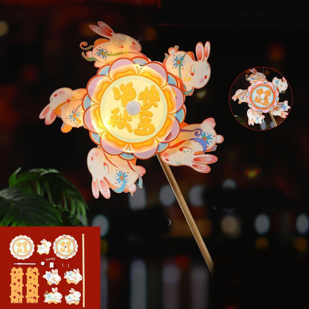 

Light up Rotating Windmill Lantern China-Chic Rabbit Windmill Lantern Festival Gift StyleA