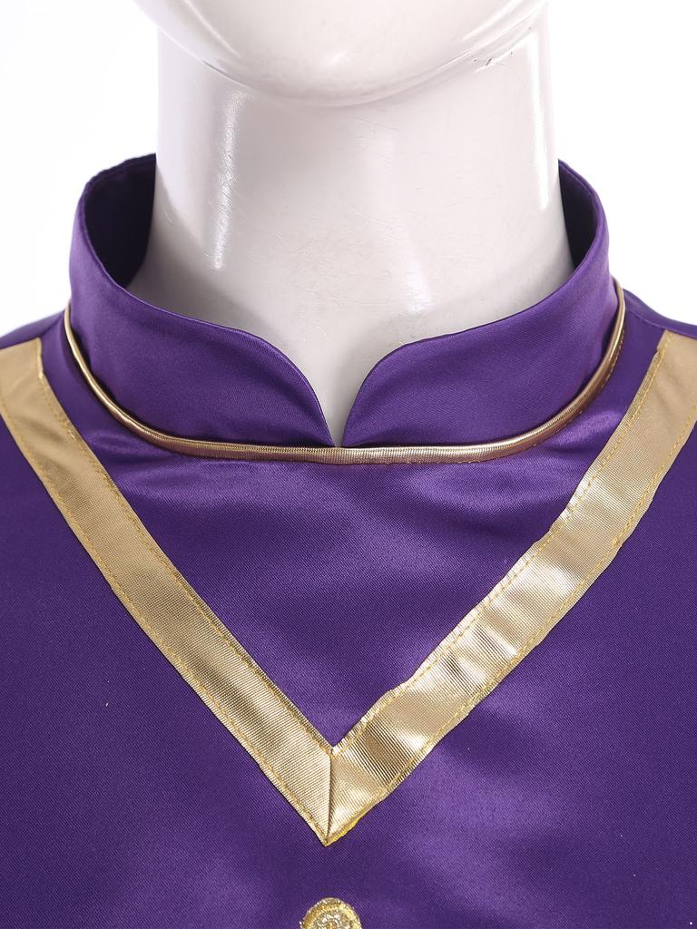 Tuniche da Sacerdote Clerico Ricamate con Croce Manica Lunga Zip Posteriore Lunga