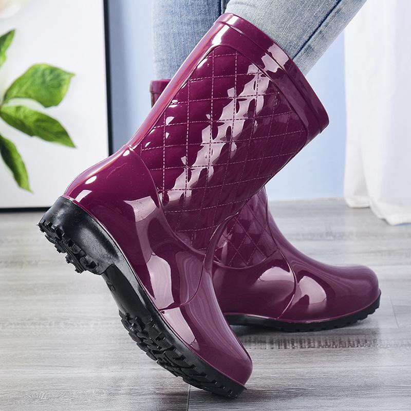 

Comemore Женские Ботинки Весенние Высокие Резиновые Сапоги Женские Туфли Размер 43 Нескользящая Женская Обувь ПВХ Резиновые Сапоги 2024 Botas De Lluvia Mujer 36 фиолетовый