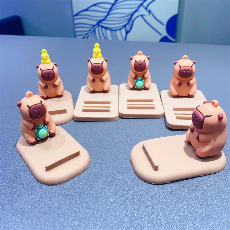 Cute Capybara Phone Tablet Stand Cartoon Model Desktop Pendant Lazy Stand Handmade Small Gift Children'S Toy