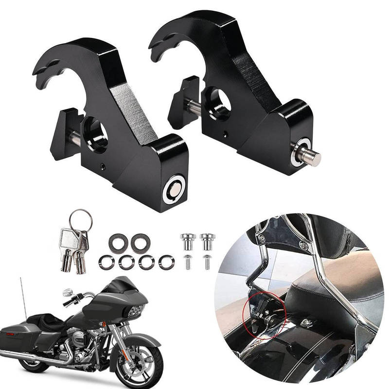 1Pair Luggage Rack Docking Latch Clip Lock with Keys Mounting Rear Backrest For Harley Touring Road King Sportster XL883 XL1200