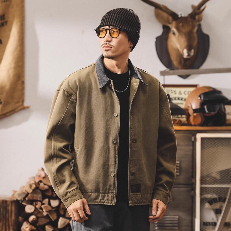 

Мужская американская ретро куртка из плотной ткани для рабочей одежды S (fits 90-110 lbs)