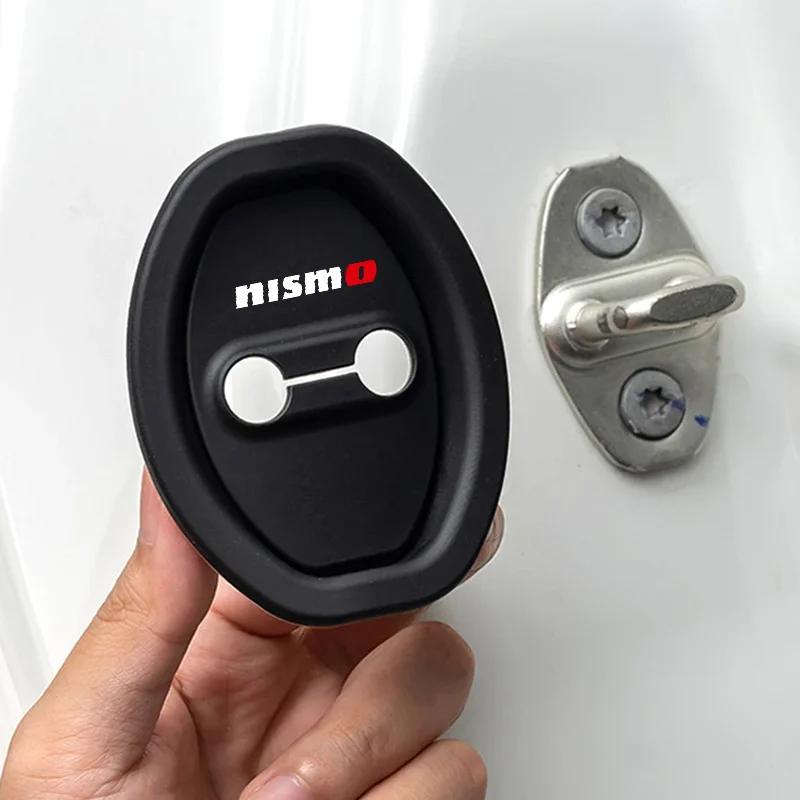 2/4 Pezzi Copri Serratura Porta in Silicone per Auto Accessori Emblema Auto per Nissan Qashqai Nismo X-Trail T32 T31 J10 J11 Juke Altima Note
