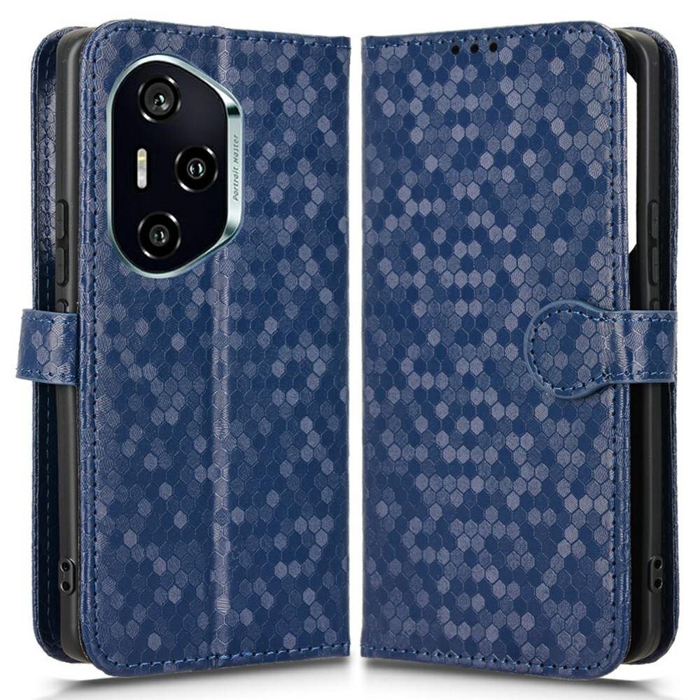 

Для Honor 300 Pro Чехол-кошелек Тиснение точками Искусственная кожа Чехол для телефона Dark Blue