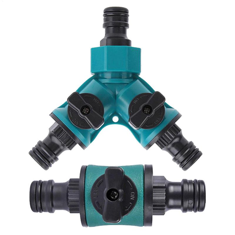 1/2 3/4 Thread 2-way Tap Hose Water Splitter Garden Tap Y Splitter Watering Fittings Adjustable Joints