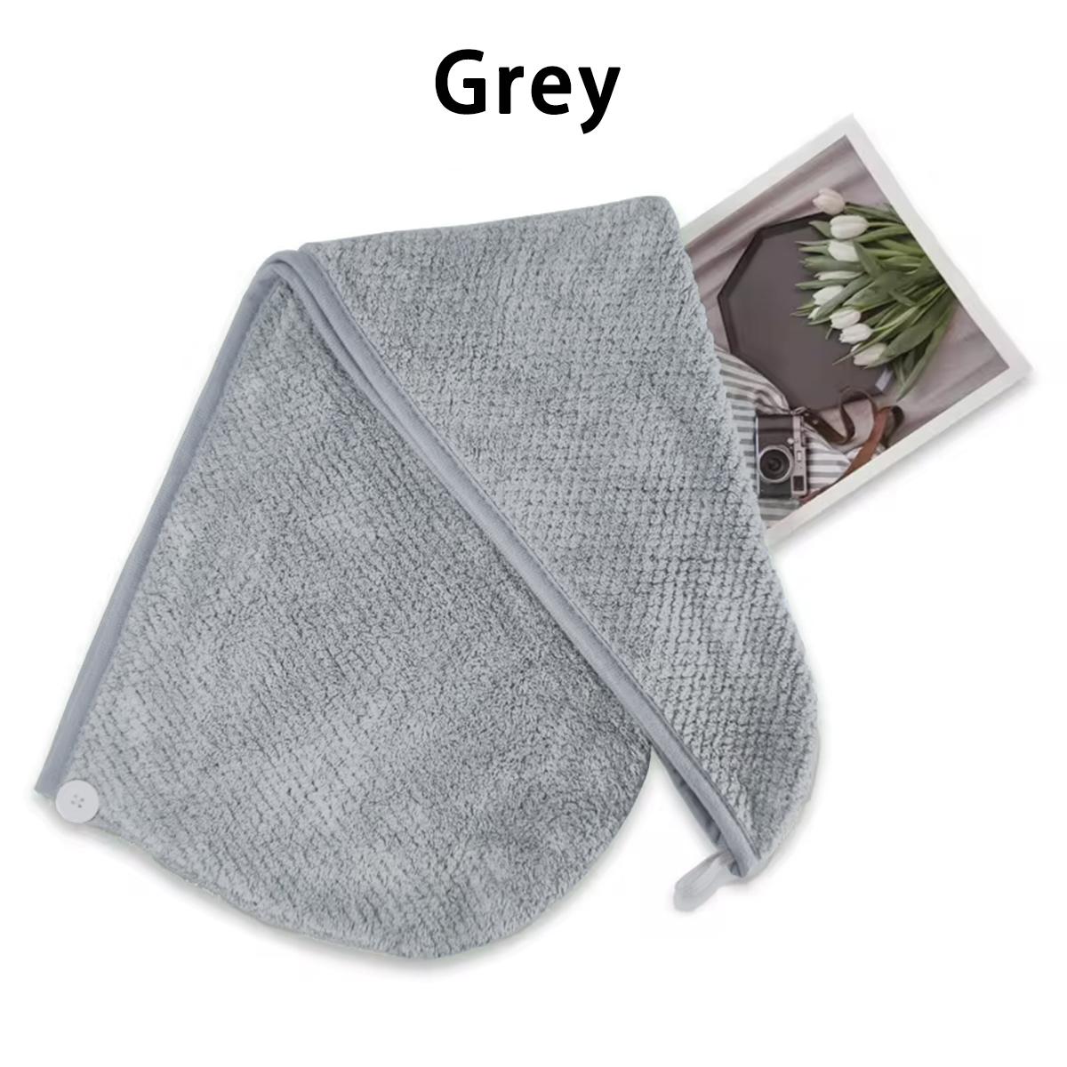1PC Super Absorbent Quick Drying Buttoned Hair Towel Towel Headscarf Quick Drying Hair Curly Long Hair And Short Hair Anti Frizz