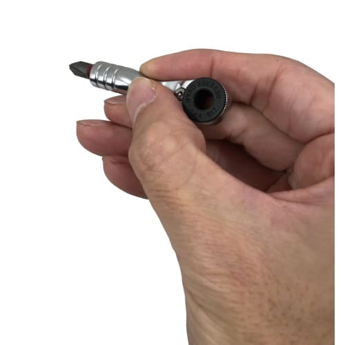 SIGNET Ultra Short Mini Ratchet Set, 52 Gears, 52mm Overall Length, Includes 8 Bits, Red, 22090