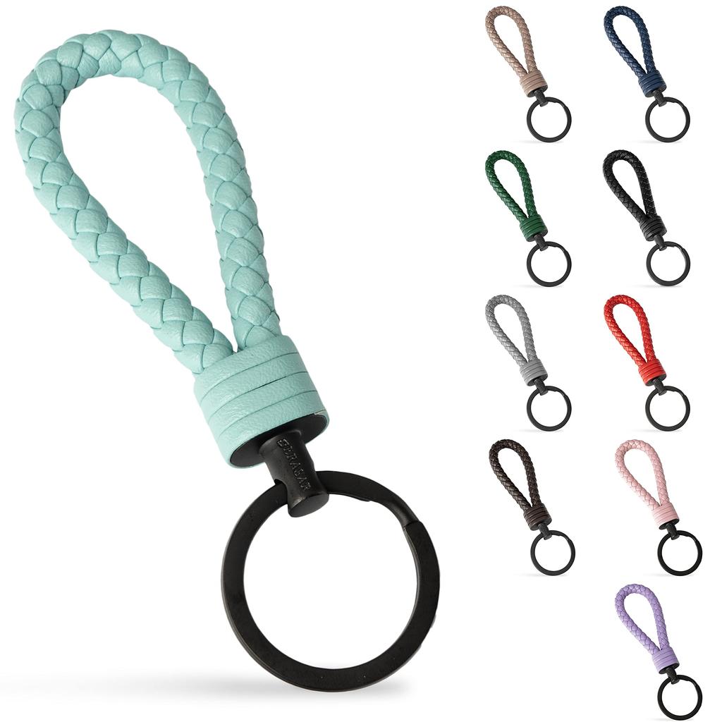 PU Strap and Stainless Steel Key Ring Extra Ring for Small Keys Perfect for House Keys Key Ring with Gift Box [SERASAR] - - Car, Motorcycle, Bike, -