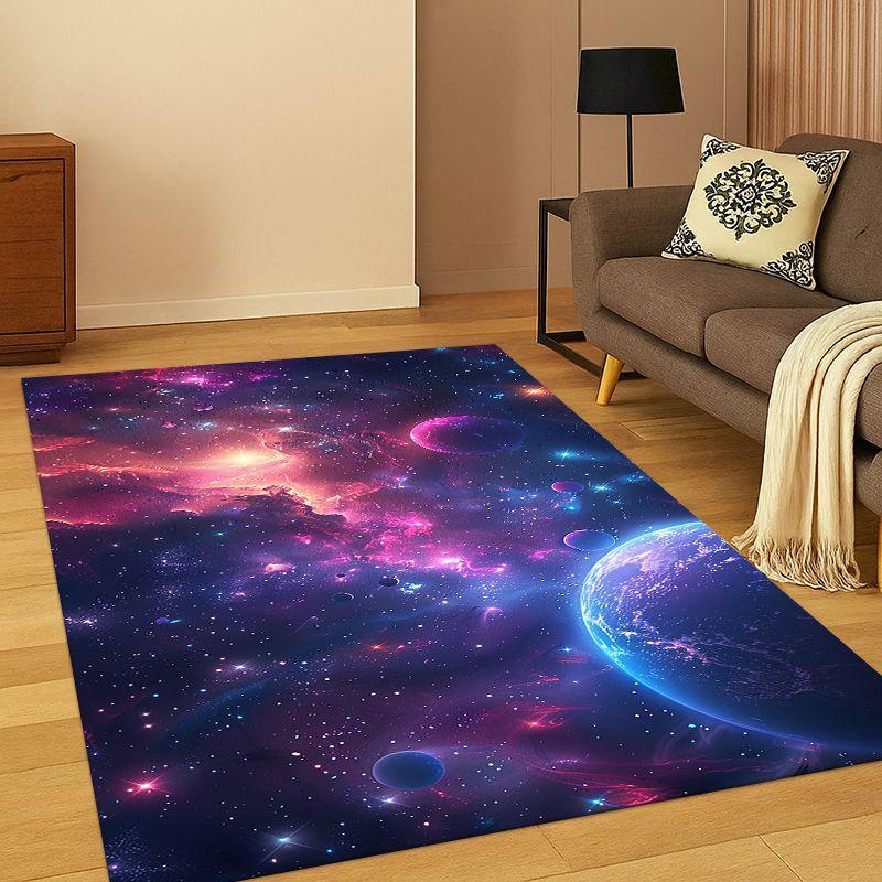 Universe Milky Way Space Stars Galaxy Earth Carpet Rug for Bedroom Living Room Sofa Doormat Home Decor,Kid Area Rug Non-slip
