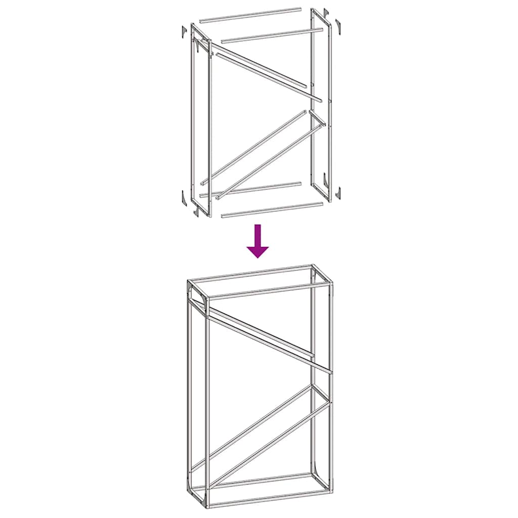 Firewood Rack White 60 x 25 x 100 cm Cold Rolled Steel