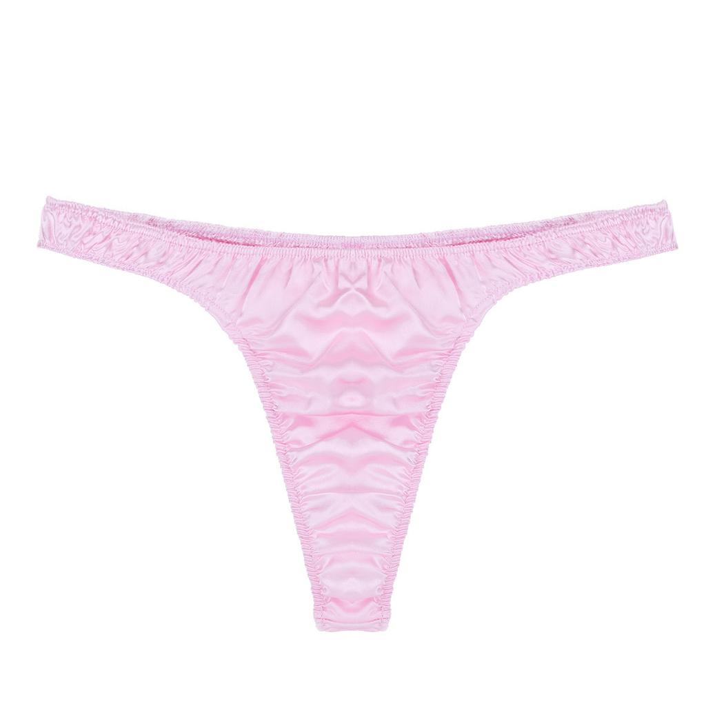 Pánské sexy pohodlné spodní prádlo Lesklé nařasené tanga bikini Sissy