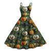 Women's Fashion Casual Halloween Print Sexy Off Shoulder Punk Retro Dress