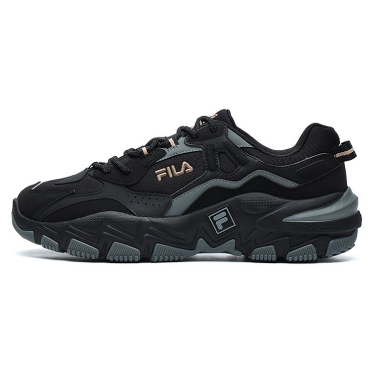 FILA Ravagement 2 Minimalist Solid Color Durable Breathable Rebound Low-Top Casual Shoes Men sneakers Gray Black F12M216132FBM