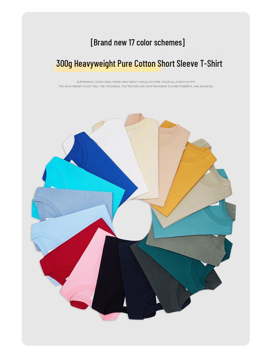 

Унисекс 300 г Тяжелая футболка из 100% хлопка с коротким рукавом в американском стиле - Летняя свободная посадка белого цвета. M