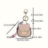 Mini Saddle Bag Keychain with Premium Silk Scarf -Lightweight Faux Leather Coin Purse, Golden-Toned Clasp, Zippered(Scarf Color May Vary)