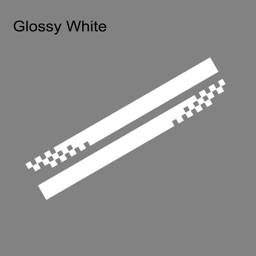 2PCS Car Side Skirt Stickers Sports Racing Stripes Car Grid Pattern Vinyl Decals Auto Body DIY Decoration Stickers Accessories